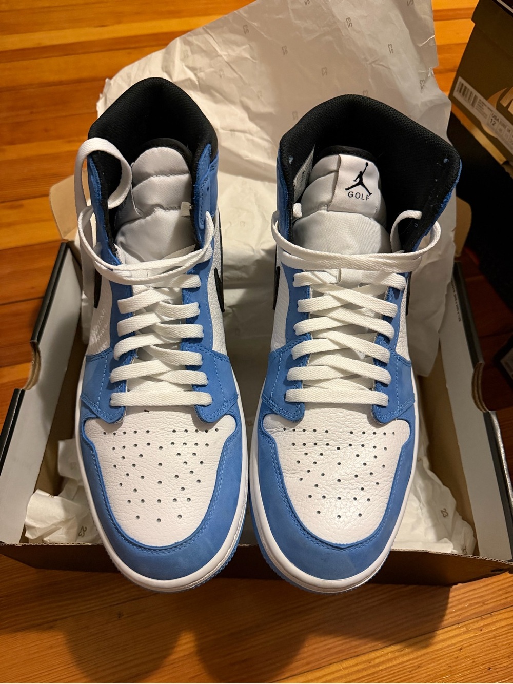 Nike Jordan Golf Sneakers, UNIVERSITY BLUE/BLACK-WHITE, size 12 - Picture 2 of 6